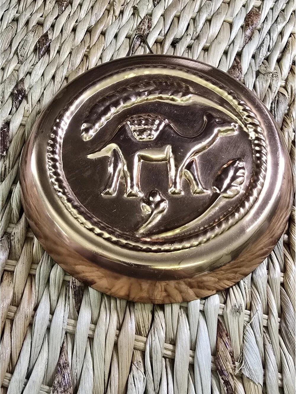 Vintage Copper toned cake food jello mold wall hanging camel decor
